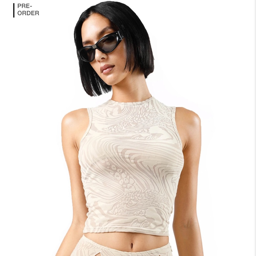 IAMGIA AMINA TOP - TAN BURN OUT